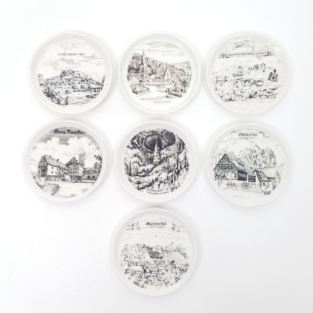 Coasters German Landscapes Towns Porcelain 3.75"